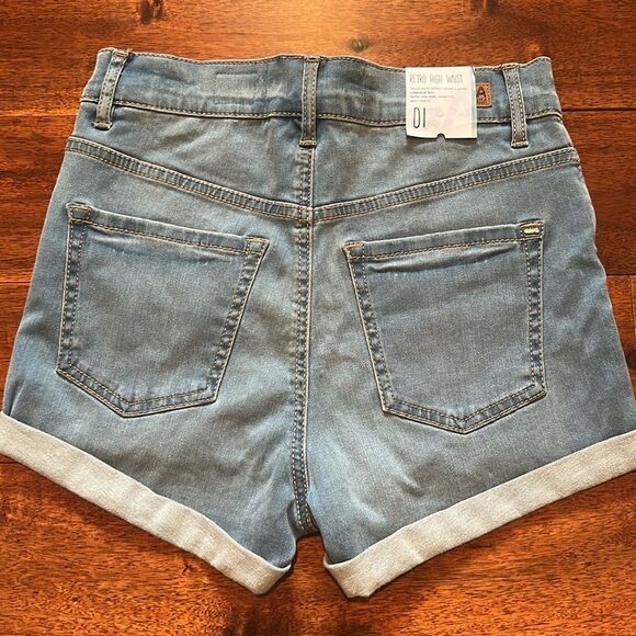 Garage Retro High Waist Blue Jean Shorts Size 01 - Picture 3 of 7